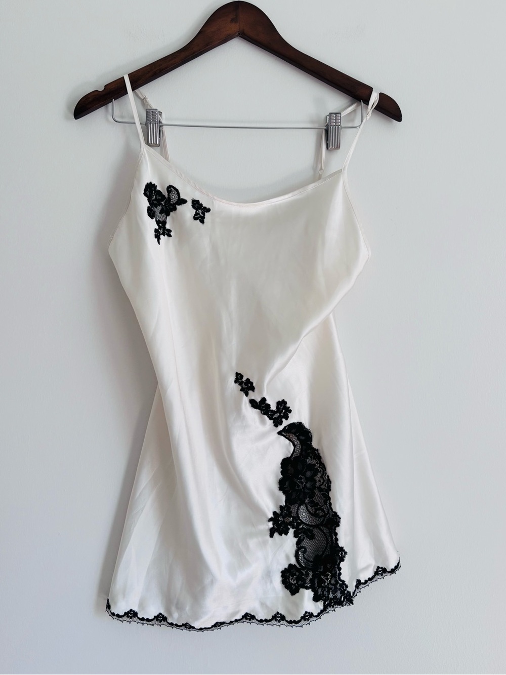 White black Victoria’s Secret satin dress lace coquette dollette dollcore Y2K